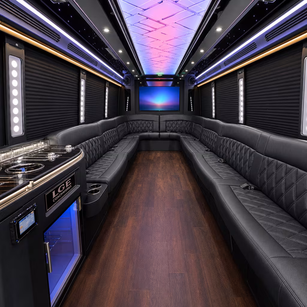 15 Passenger Party Bus Interior