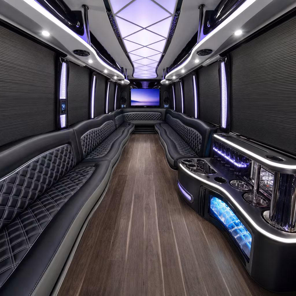 18 Passenger Party Bus Inside