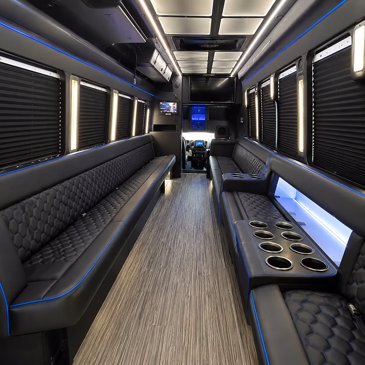 Baton Rouge Concert & Music Festival Transportation party bus interior
