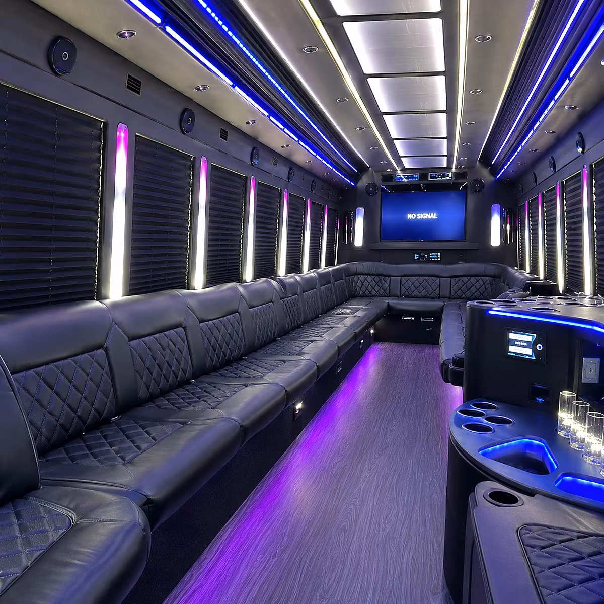 Baton Rouge Concert & Music Festival Transportation party bus interior
