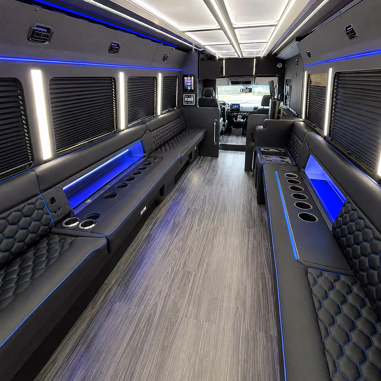 Baton Rouge Private Event Transportation party bus interior