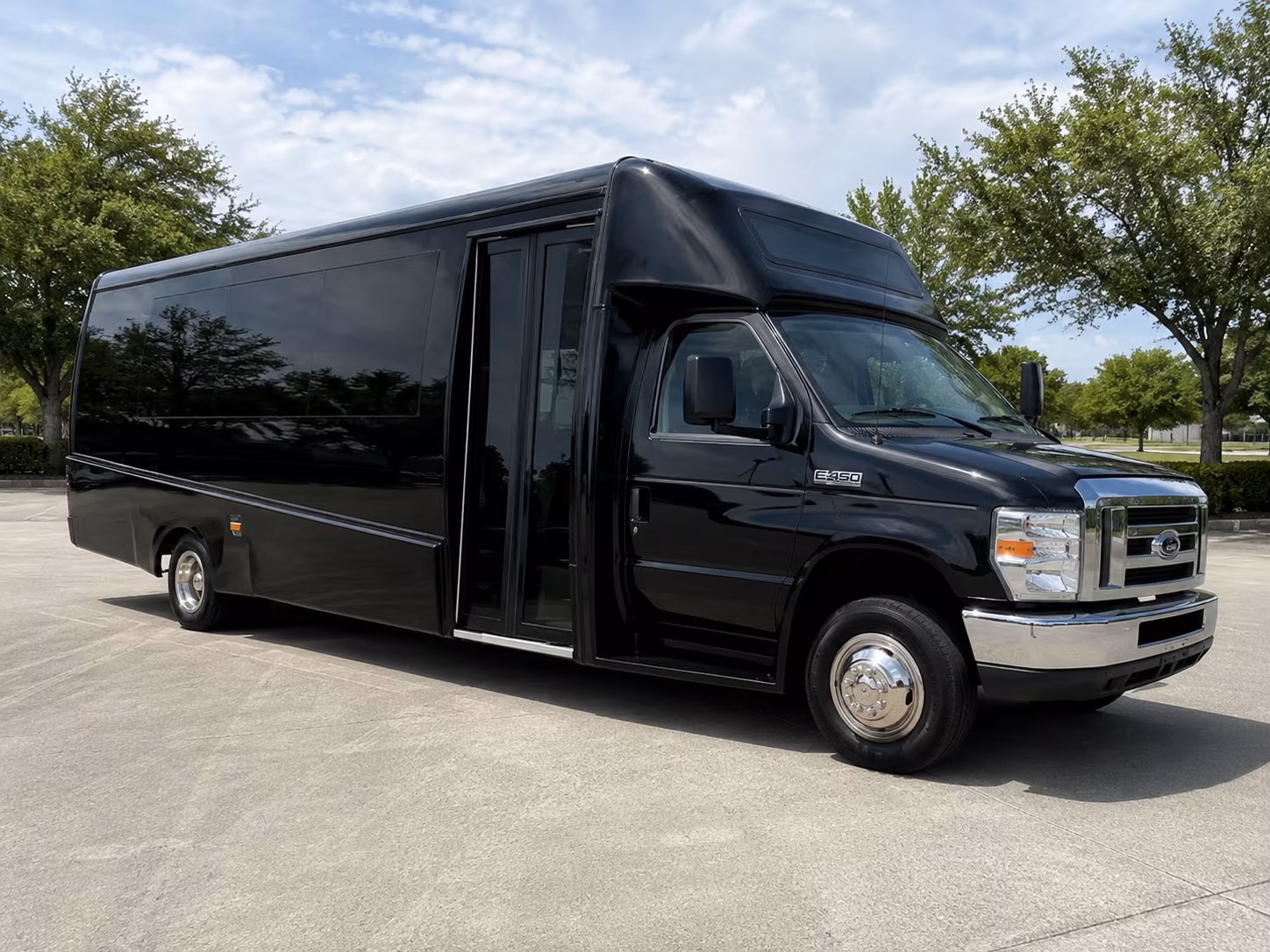 Baton Rouge School Event Transportation party bus exterior