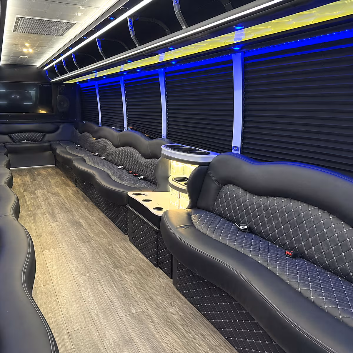 Baton Rouge Sporting Event Transportation party bus interior