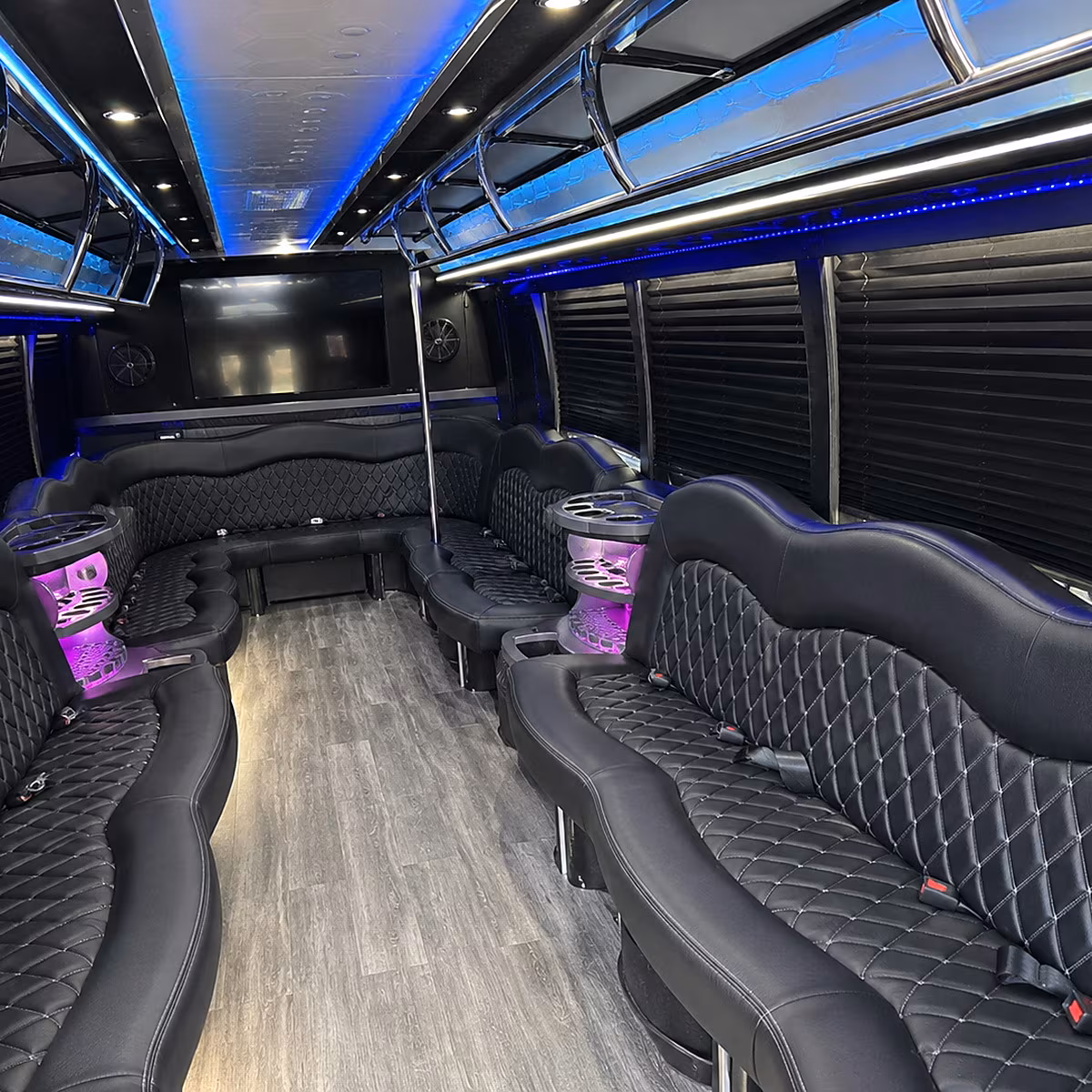 Baton Rouge Winery Tour & Pub Crawl Transportation party bus interior