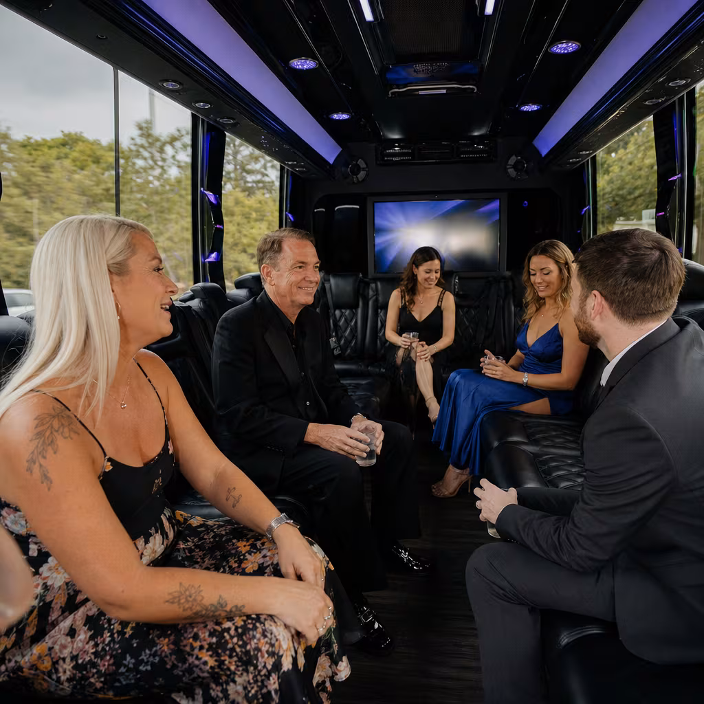 Black Mercedes Sprinter van staged for an Baton Rouge Private Event Transportation group