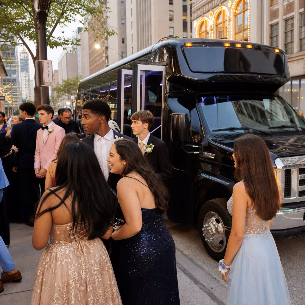 Passengers loading luggage while boarding an Baton Rouge group shuttle