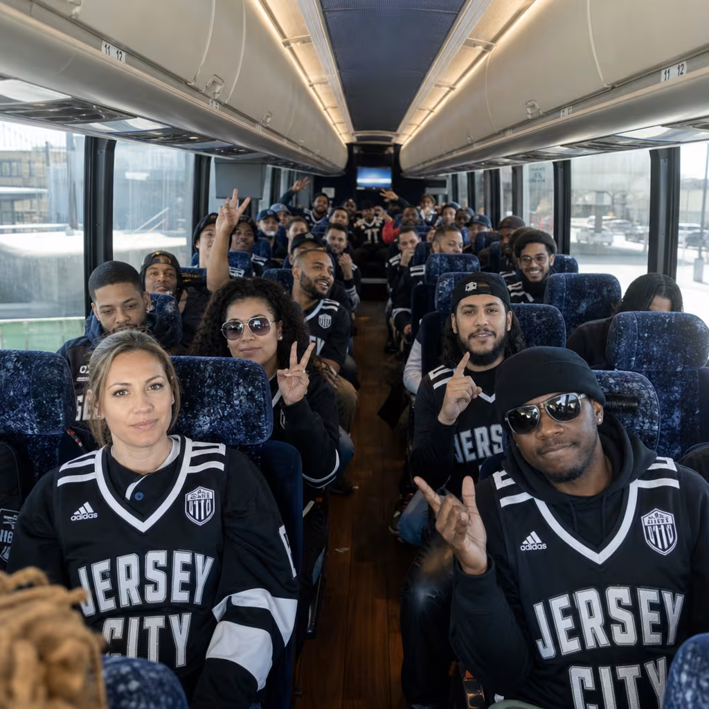 Black Mercedes Sprinter van staged for an Baton Rouge Sporting Event Transportation group